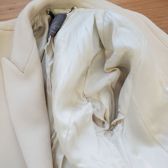 J. Crew Cream Wool Double-Breasted Coat - Picture 7 of 9